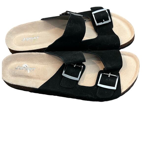 J Sport “Libra” Men’s Black Suede Sandals SZ 11M - Picture 2 of 9
